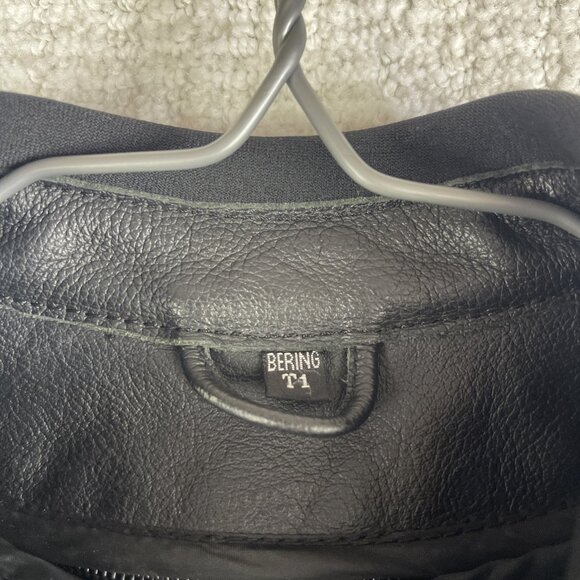 Y2K Bering Womens Size 1 Black Leather Motorcycle Jacket Protective Biker Gear - Picture 8 of 16